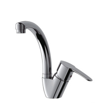 China Factory Directly Supply Deck Mounted Hot And Cold Brass Long Spout Kitchen Faucet Mixer Tap For Sink